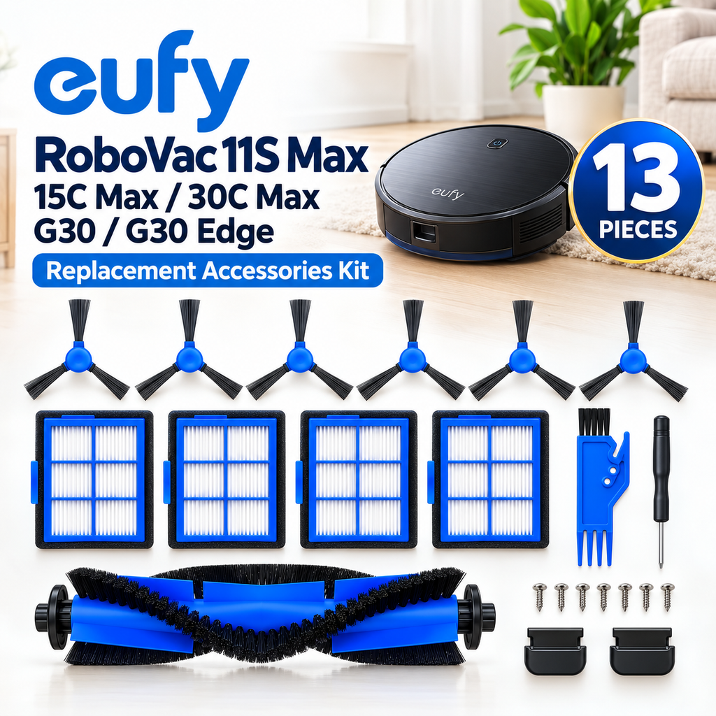 13-Piece Replacement Parts Kit For Eufy 11S Max, 15C Max, 30C Max, G30, G30 Edge, and G30 Vacuum Cleaners