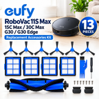 13-Piece Replacement Parts Kit For Eufy 11S Max, 15C Max, 30C Max, G30, G30 Edge, and G30 Vacuum Cleaners