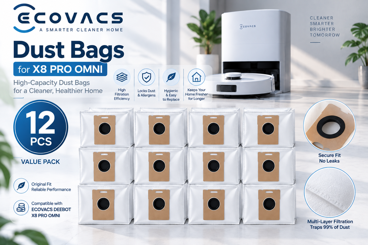 For Ecovacs X8 PRO OMNI / X8 AUTO / DEX56 Robot Vacuum Cleaner Accessories Main Side Brush Mop Cloth HEPA Filter Dust Bag Parts