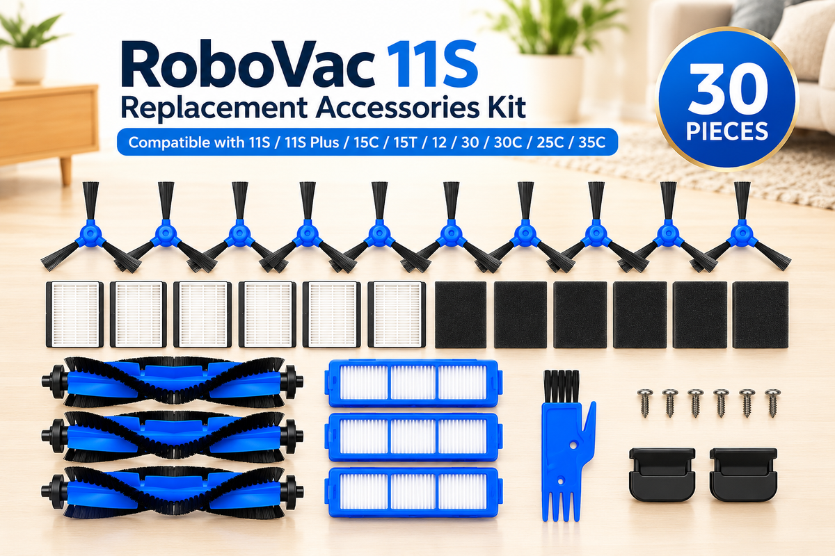 Eufy RoboVac 11S 30-Piece Replacement Accessories Kit – 11S / 11S Plus / 15C / 15T / 12 / 30 / 30C / 25C / 35C