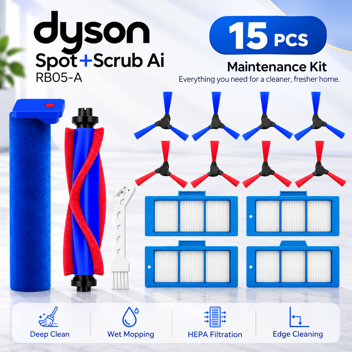 Replacement Part For Dyson Spot+Scrub Ai 15 pcs kit