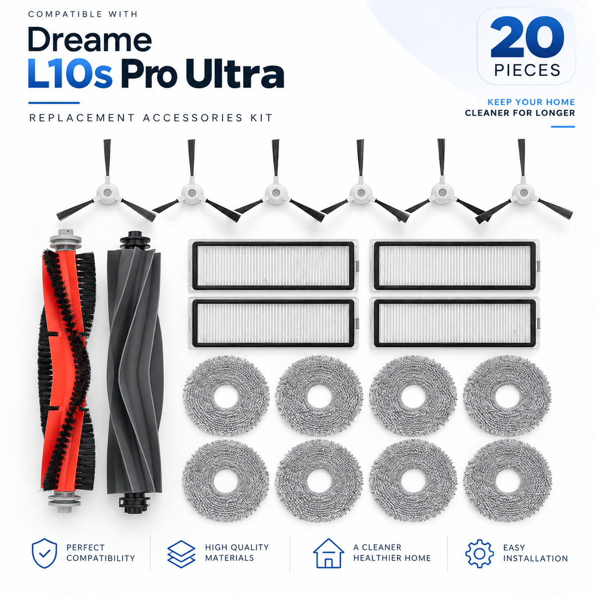 Dreame Bot L10 Prime / L10s Pro Vacuum replacement kit 20 pieces